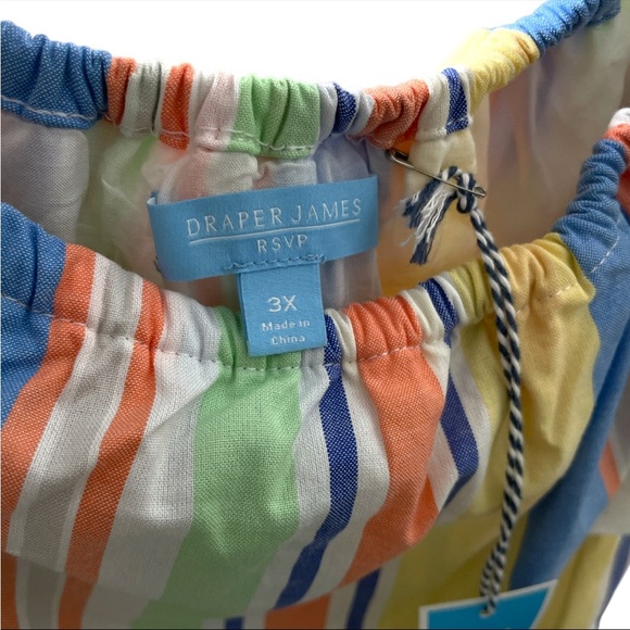 Draper James size 3X Multi color Stripe Off Shoulder Ruffle Midi Dress New - Picture 6 of 8